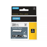 Dymo Rhino Industrial Flexible Nylon 19mm x 3.5m Black on White 18489