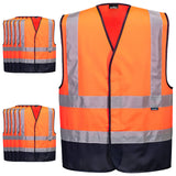 10x Portwest Hi Vis Vest Safety Reflective Tape High Visibility Workwear Bulk Contrast Orange Class D/N Day & Night