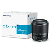 Tokina atx-m 23mm f/1.4 Lens for Fujifilm X-Mount Camera with Hood + INSTANT ACTION  52mm Protector Filter and Adapter Ring set