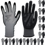 12 Pair Safetyware XtraFlex Nitrile Grip Safety Work Gloves Palm Coated Bulk for Gardening Mechanic Construction General Purpose