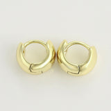 18k Yellow Gold plated Huggie Hoop 9mm Solid Sleeper Earrings 6mm Wide Pair