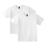 2 Pack Cotton Blank Plain Crew Neck Short Sleeve Toddler T-Shirt Tee Top Bulk for Youth Kids Baby Boys Girls