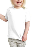 2 Pack Cotton Blank Plain Crew Neck Short Sleeve Toddler T-Shirt Tee Top Bulk for Youth Kids Baby Boys Girls