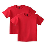 2 Pack Cotton Blank Plain Crew Neck Short Sleeve Toddler T-Shirt Tee Top Bulk for Youth Kids Baby Boys Girls