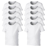 10 Pack Cotton Blank Plain Crew Neck Short Sleeve Toddler T-Shirt Tee Top Bulk for Youth Kids Baby Boys Girls