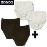 4pcs Bonds Heroes Full Brief Womens Underwear Undies Panties WQKHW Black Cream