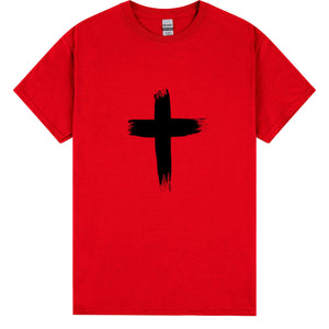 Faith Jesus Cross Christian Christ Religion Mens T-Shirt Red Mens Tee Tops