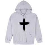 Faith Jesus Cross Christian Religion Sport Grey Hooded Sweater Mens Hoodie Sweatshirt