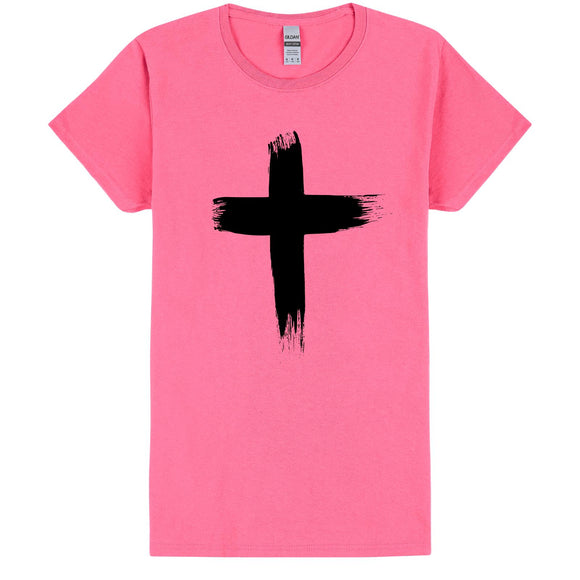 Faith Jesus Cross Christian Religion Ladies Womens Pink T-Shirt Tee Tops