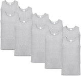 10 Pack Mens Cotton Blank Plain Basic Crew Neck Tank Top Singlet T-Shirt Bulk Sleeveless Classic Regular Fit