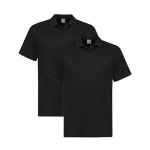 2 Pack Mens Cotton Blank Plain Jersey Golf Polo Collared T Shirt Tee Tops Bulk