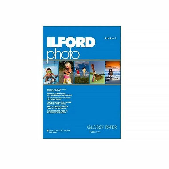 Ilford Photo Gloss Glossy Inkjet Printer Paper 240gsm A4 20 Sheets 2002834