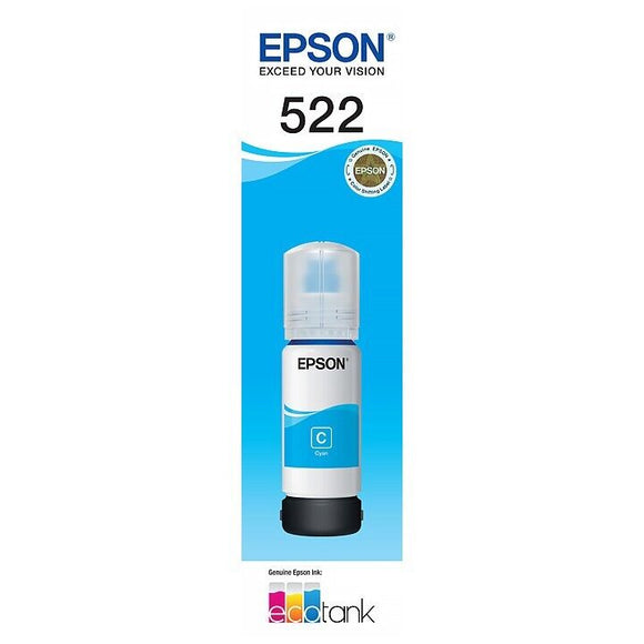 Epson T522 Cyan EcoTank 522 Ink Toner Bottle C13T00M292 Genuine Original