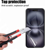 For Apple iPhone 16 Clear Phone Case Cover and Soft Film Screen Protector Guard