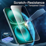 2 Set Tempered Glass Screen Protector for Apple iPhone 16 PLUS Front and Back Film Guard Bulk