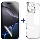 For Apple iPhone 16 PRO Clear Phone Case Cover and Soft Film Screen Protector Guard