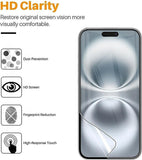 For Apple iPhone 16 PRO Clear Phone Case Cover and Soft Film Screen Protector Guard