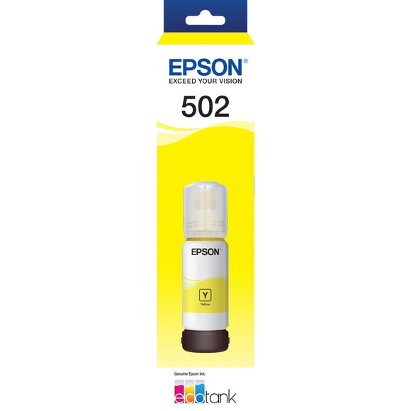 Epson T502 Yellow EcoTank 502 Ink Toner Bottle C13T03K492 Genuine Original