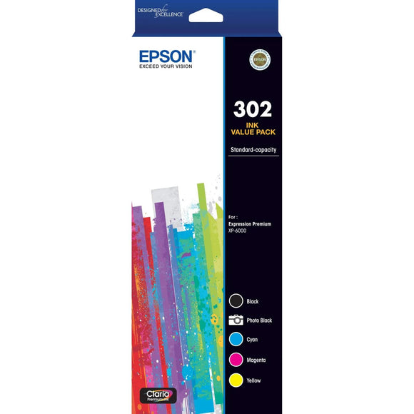 Epson 302 5 Colours Value Pack Ink Cartridge Toner C13T01W792 Genuine Original