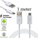 2 Pack 1m Data Transfer Charger Charging Micro USB Cable Cord for Android Phone Device Tablet Bulk White TPE Plastic