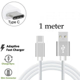 5 Pack 1m Data Transfer Charger Charging USB Type C Phone Tablet Cable Cord Bulk White TPE Plastic
