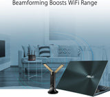 ASUS USB-AX56 Dual Band AX1800 USB WiFi 6 Adapter WPA3 Network Security MU-MIMO