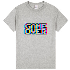Game Over Gaming Funny Gamer Retro Sports Grey Mens T Shirt Tee Top