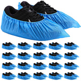 20 Pack Safetyware CPE Anti-Skid Waterproof Disposable Boot Shoe Covers Protector Overshoes Bulk Non Slip Rain Medical Laboratory Cleanroom SC04-BLU