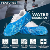 20 Pack Safetyware CPE Anti-Skid Waterproof Disposable Boot Shoe Covers Protector Overshoes Bulk Non Slip Rain Medical Laboratory Cleanroom SC04-BLU