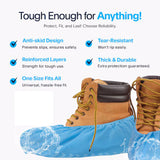 20 Pack Safetyware CPE Anti-Skid Waterproof Disposable Boot Shoe Covers Protector Overshoes Bulk Non Slip Rain Medical Laboratory Cleanroom SC04-BLU