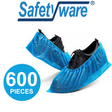 600 Pack Safetyware CPE Anti-Skid Waterproof Disposable Boot Shoe Covers Protector Overshoes Bulk Non Slip Rain Medical Laboratory Cleanroom SC04-BLU