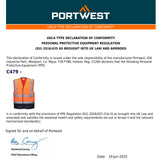 10x Portwest Hi Vis Vest Safety Reflective Tape High Visibility Workwear Bulk Contrast Orange Class D/N Day & Night