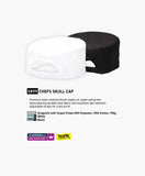 Portwest 2 Pack S899 Chefs Skull Cap Adjustable Water Resistant Hat Bulk White for Men & Women Kitchen Cooking Baker Restaurants Catering