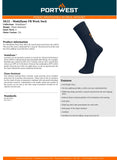2 Pair Portwest Modaflame FR Work Safety Socks Fire Flame Resistant Calf Protection Navy Bulk PPE