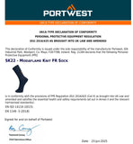 2 Pair Portwest Modaflame FR Work Safety Socks Fire Flame Resistant Calf Protection Navy Bulk PPE