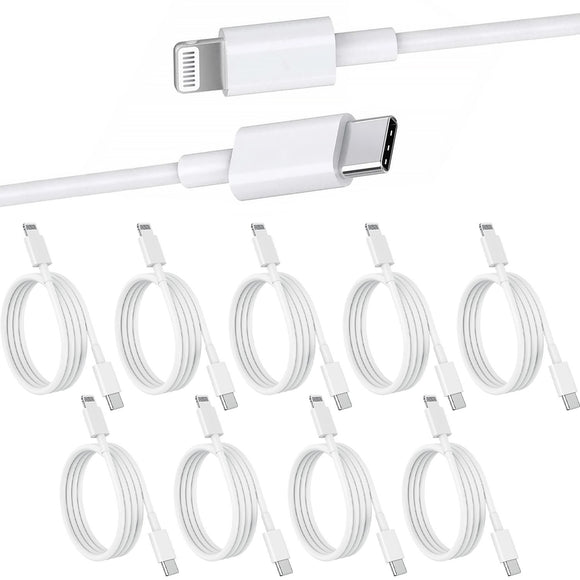 10 Pack 1m Data Transfer Fast PD Charger USB Type C to Apple iPhone iPad iPod Cable Cord Bulk