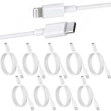 10 Pack 1m Data Transfer Fast PD Charger USB Type C to Apple iPhone iPad iPod Cable Cord Bulk