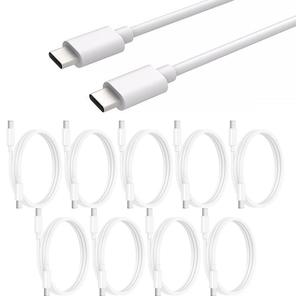 10 Pack 1m Fast PD Charger Data Transfer Sync Charging USB Type C to Type C Cable Cord Bulk