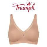 Triumph True Shape Sensation Minimiser Wire Free Bra Underwear Beige Size 18D