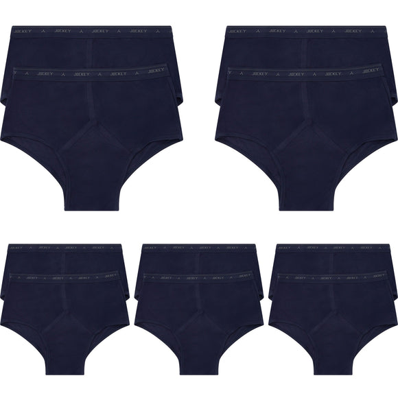 10 Pack Jockey Y-Front Briefs Mens Comfy Cotton Underwear Undies Boxer Navy Bulk