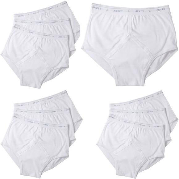 10 Pack Jockey Y-Front Briefs Men Comfy Cotton Underwear Undies Boxer White Bulk