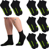 9 Pairs Bonds X-Temp 1/4 Quarter Crew Mens Cotton Sports Black Socks Bulk Above Ankle SXX72N