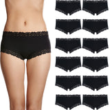 12x Jockey Parisienne Classic Boyleg Lace Womens Underwear Panties Black Bulk WWLF