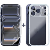 For Apple iPhone 17 PRO MAX Clear Phone Case Cover and Soft Screen Protector Film Guard Clear