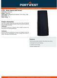 Portwest S794 Twill Fabric Half Waist Apron with Pocket for Kitchen Chef Cooking Waiter 3/4 Long