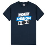 Personalised Customised Mens Custom Printed T-Shirt Logo Text Printing Navy Blue Tee