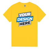 Personalised Customised Mens Custom T-Shirt Logo Text Printing Daisy Yellow Tee Printed