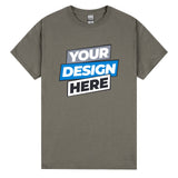 Personalised Customised Mens Custom T-Shirt Logo Text Printing Charcoal Tee Printed