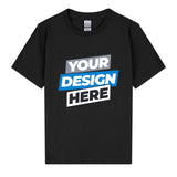 Personalised Printed Boys Girls Kids Custom T-Shirt Logo Text Printing Tee Black