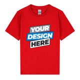 Personalised Printed Boys Girls Kids Custom T-Shirt Logo Text Printing Tee Red